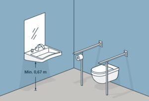Dimension of toilet and wash basin